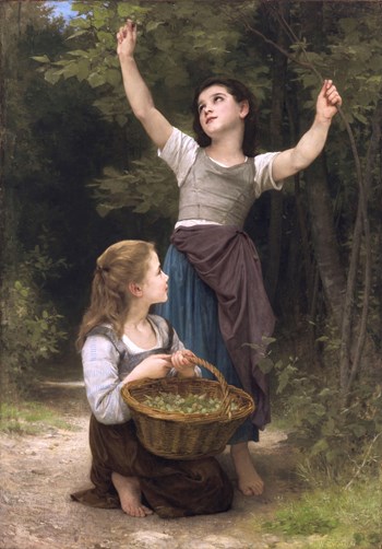 Harvest of Hazelnuts, 1883 - 布格羅