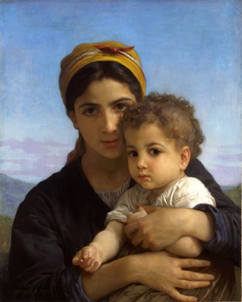 Girl with a Child, 1877 - William Bouguereau