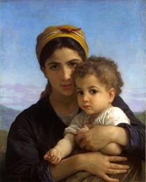 Girl with a Child - William-Adolphe Bouguereau