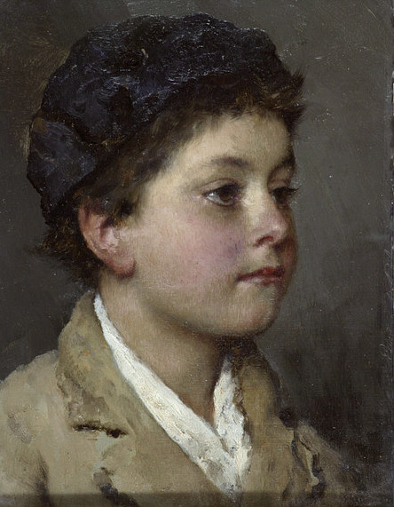 Head of a boy, Venice, c.1880 - Эжен де Блаас