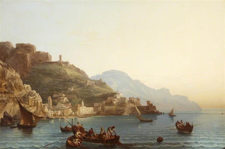 View of Amalfi from the Gulf of Salerno, 1820 - Франц Людвиг Катель
