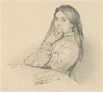 Sketch-Portrait of his Mother - Henri Lehmann