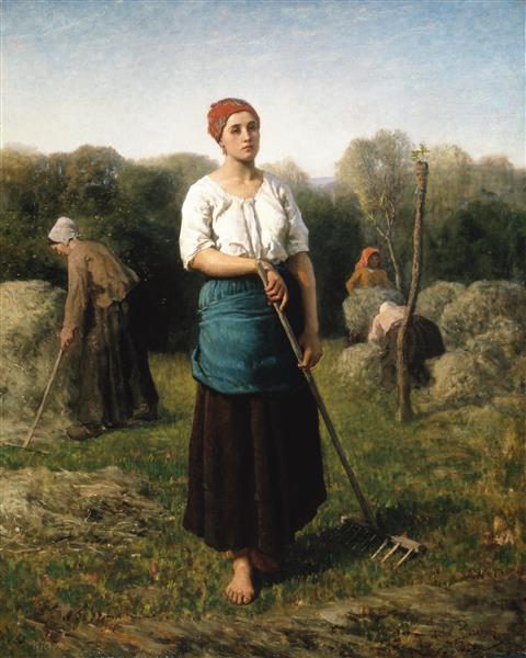Girl with a Rake, 1859 - Жюль Бретон