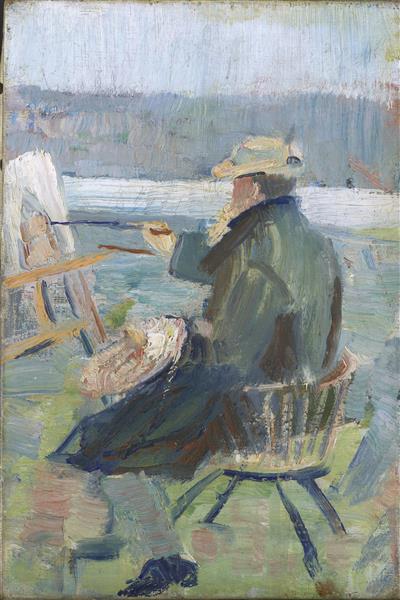 Christian Krohg at the Easel, 1885 - 1890 - Ода Крог