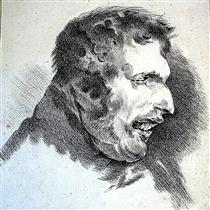 A caricature of N.T. Charlet (After Théodore Géricault) - Achille Devéria
