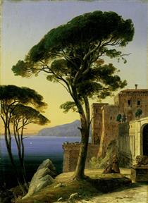 Monastery complex on the Gulf of Naples near Sorrento - August Wilhelm Julius Ahlborn