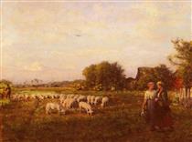 The Shepherd - Jules Breton
