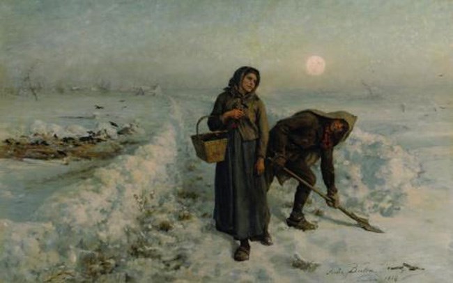 On the Road in Winter, Artois, 1884 - Жюль Бретон