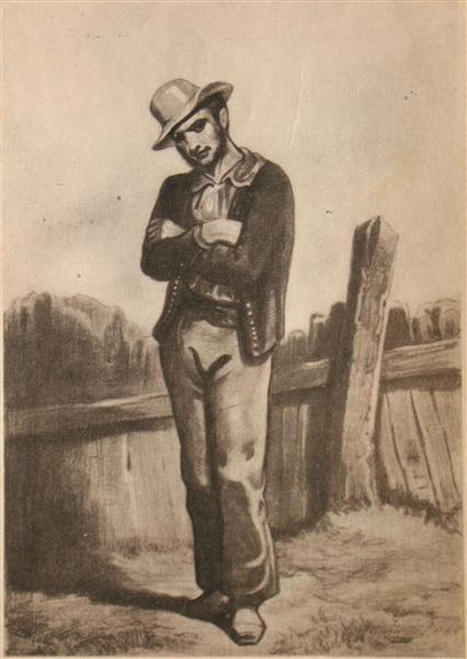 Corsican Bertuccio - before he became steward of the Count of Monte Cristo, 1846 - Paul Gavarni