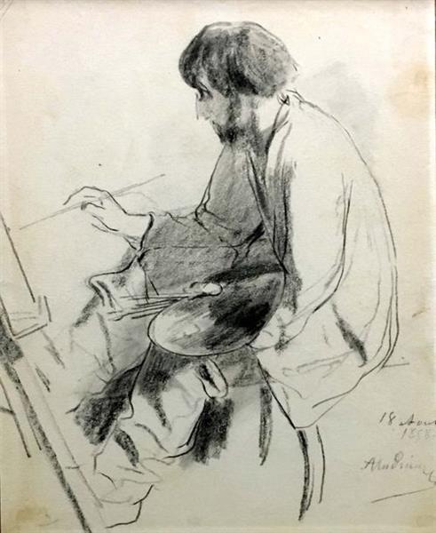 Portrait of an artist painting (18 August 1858), 1858 - Clément-Auguste Andrieux