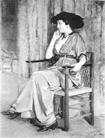 Portrait Stefanie Adams, wife of the painter - John Quincy Adams