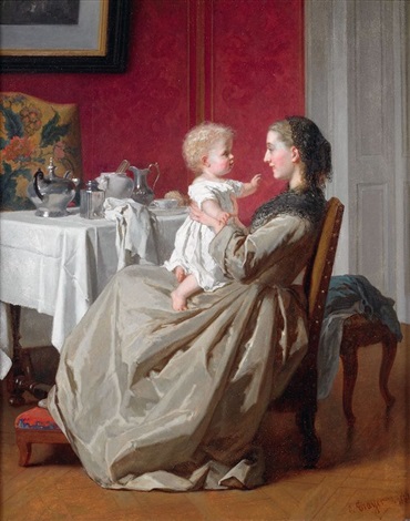 Maternal rejoicing, 1864 - Jules Trayer