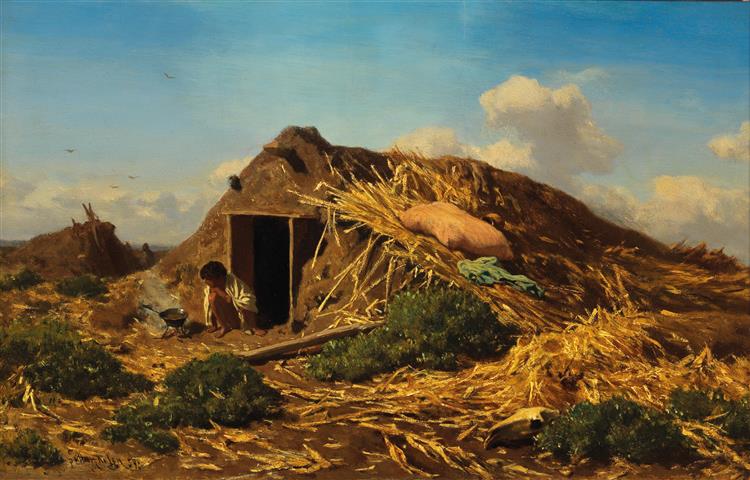 Gypsy Boy by a Hut, 1859 - August von Pettenkofen