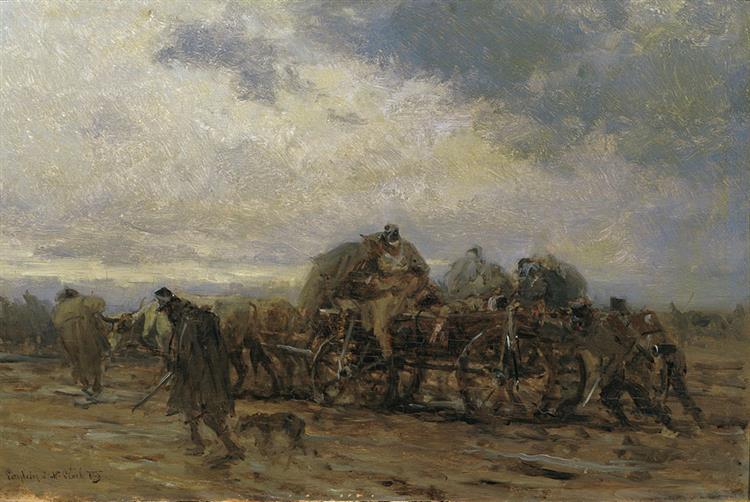 The transport of the wounded II, 1869 - August von Pettenkofen