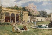 Spring morning in Villa Borghese - Aurelio Tiratelli