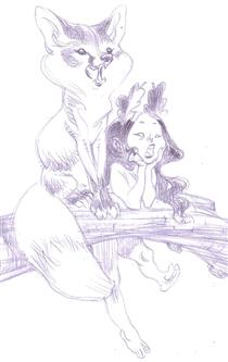 fox with small girl - Claire Wendling