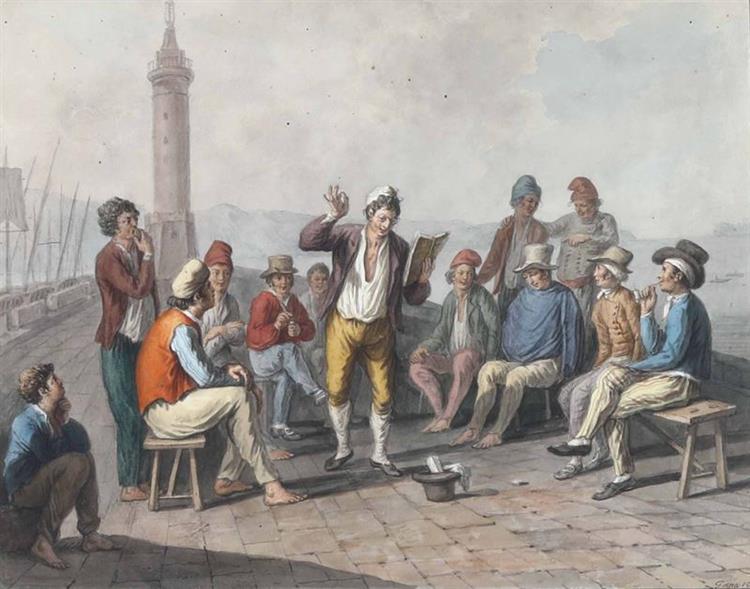 Rinaldo's cantor on the pier, 1823 - Saverio della Gatta