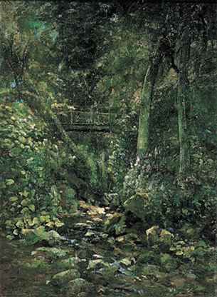 Forest with water lilies, 1855 - Сільвестро Лега