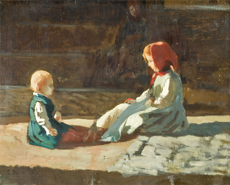 Children in the sun, c.1860 - Кристиано Банти