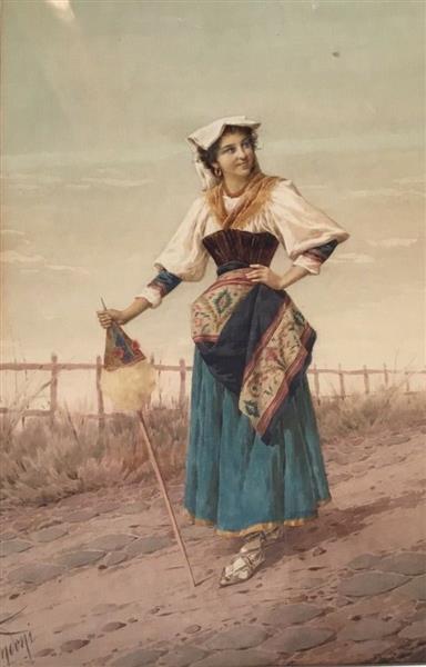 Peasant woman in ciociaro costume - Filippo Indoni