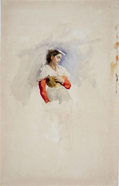 Neapolitan woman (in ciociaro costume), 1867 - Маріано Фортуні