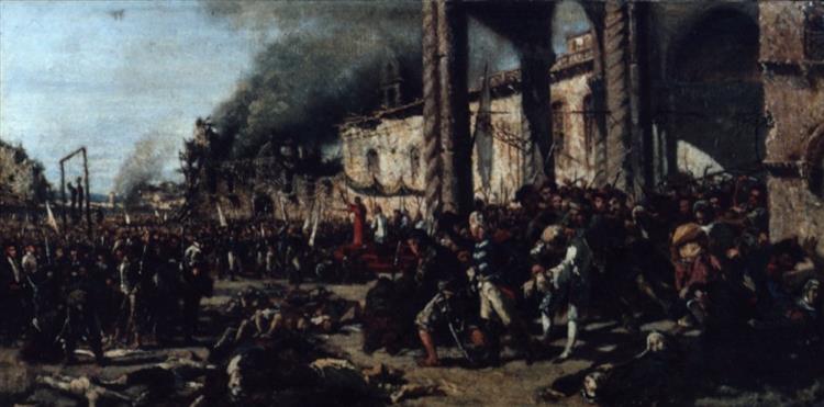 The massacre of Altamura (preparatory sketch), 1863 - Michele Cammarano