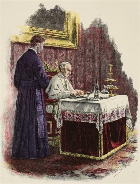 The Pope's breakfast, Vatican, 1891 - 1892 - Enrico Nardi