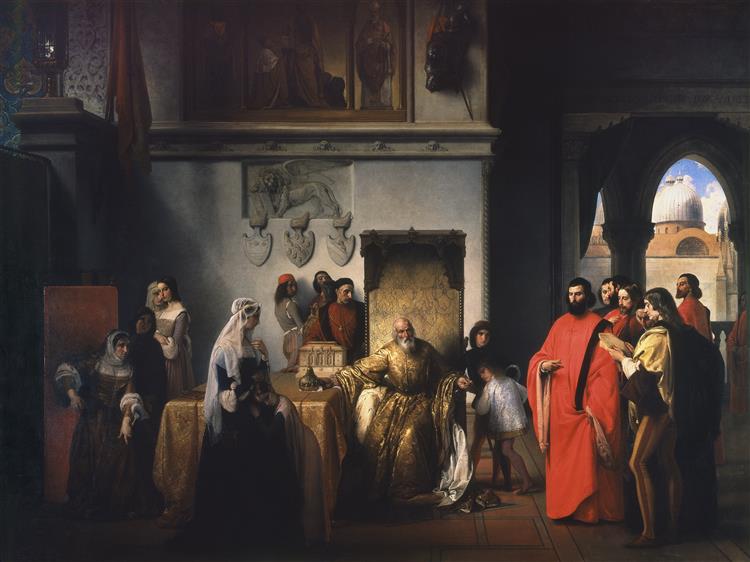 Doge Francesco Foscari’s Removal (The Two Foscari), 1844 - Франческо Хайес