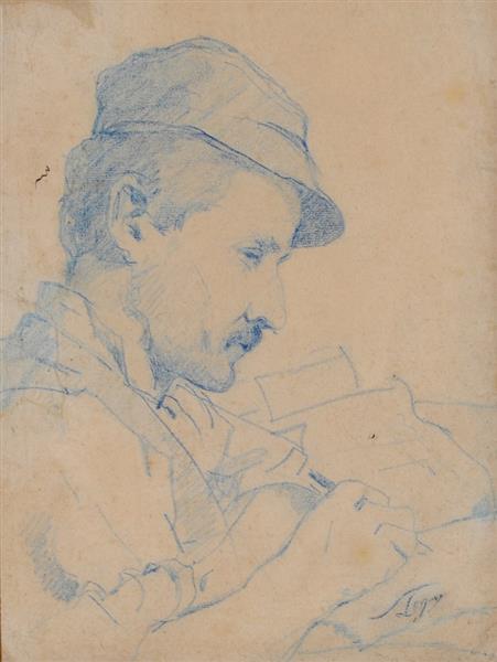 Man writing, c.1885 - Silvestro Lega