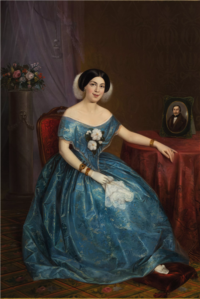 Portrait of the Countess Rinaldi, 1855 - Angelo Inganni