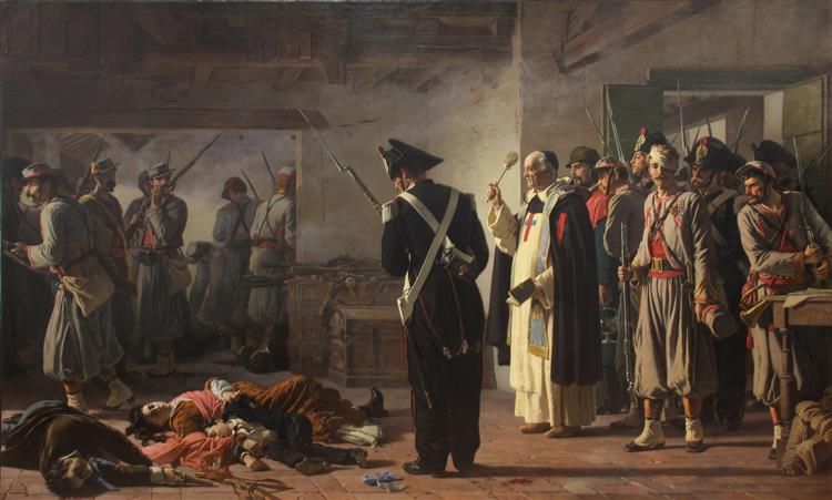 The massacre of the Tavani Arquati family, 1880 - Carlo Ademollo
