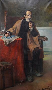 Mazzini in the act of writing his latest article - Карло Адемолло
