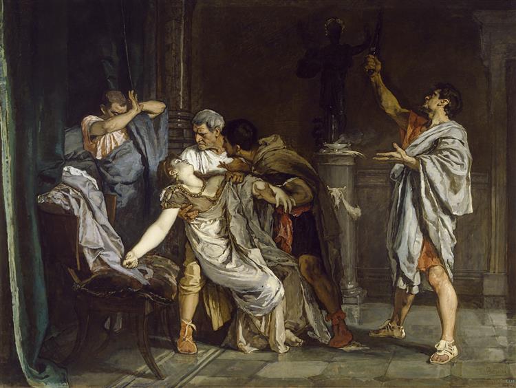 The Death of Lucretia, 1871 - Эдуардо Росалес
