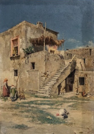 The courtyard, 1877 - Винченцо Каприле