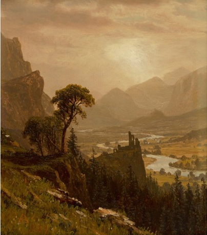 Sunset on the Mountain - Albert Bierstadt