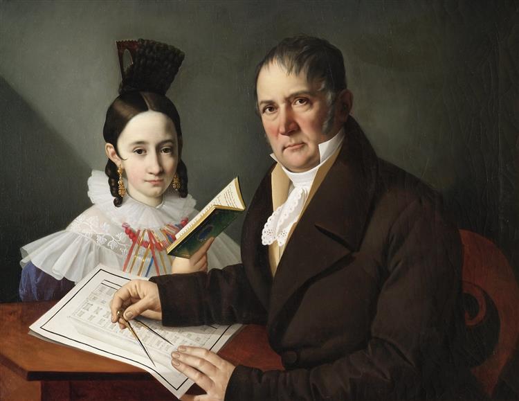 Valentino Valle with daughter, 1825 - 1828 - Giuseppe Tominz