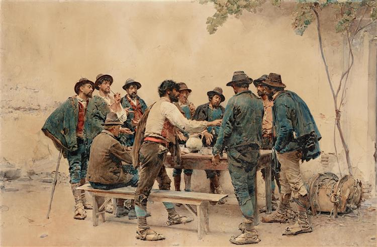 Morra players, 1894 - Gustavo Simoni