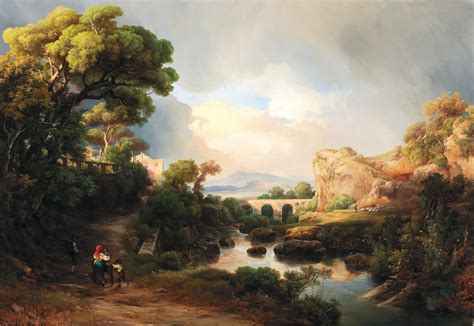 A vast landscape with a family returning home, 1847 - Károly Markó the Elder