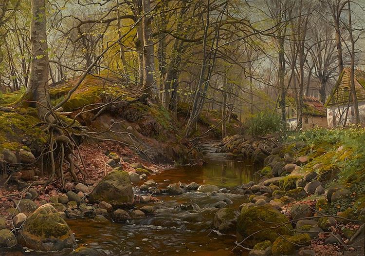 A Forest Stream - Peder Mørk Mønsted