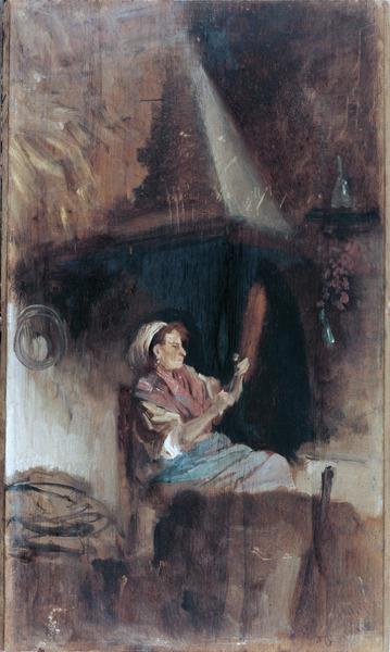 By the fireplace, 1864 - Джузеппе Де Ниттис