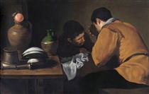 Deux jeunes à table - Diego Vélasquez