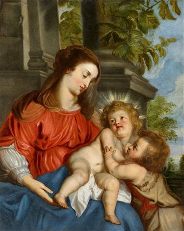 Madonna and Child with St John the Baptist - Erasmus Quellinus the Younger