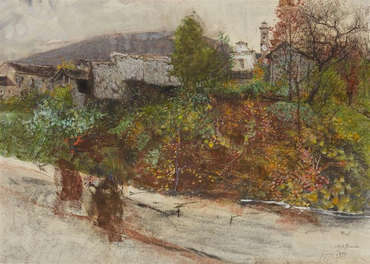 View of a village, 1897 - Mosè Bianchi