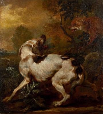 A hound confronting a fox - Paul de Vos
