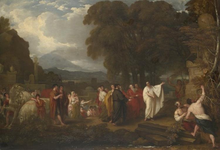 Cicero and the magistrates discovering the tomb of Archimedes, 1804 - Benjamin West