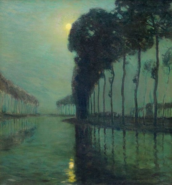 Moonlight at the Canal in Bruges, c.1886 - Charles Warren Eaton