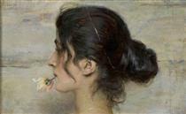 With the rose between the lips - Ettore Tito
