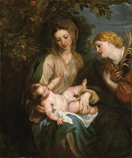 Virgin and Child with Saint Catherine of Alexandria - Антонис ван Дейк