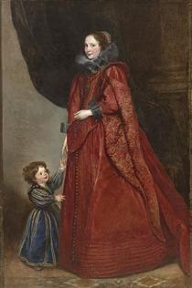 A Genoese Lady with Her Child - Anthony van Dyck