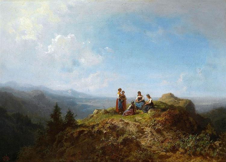 Maids on the Alpine Pastures - Carl Spitzweg